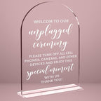 Wedding Sign Decor, Unplugged Ceremony Sign for Wedding Bridal Shower Decorations, Wedding Table Acrylic Signs