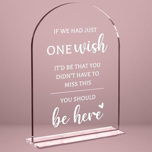 Wedding Sign Decor, You Should Be Here Sign, 5x7 Inch Arch Acrylic, Wedding Sign for Reception & Event, Bridal
