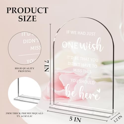 Wedding Sign Decor, You Should Be Here Sign, 5x7 Inch Arch Acrylic, Wedding Sign for Reception & Event, Bridal, alternate