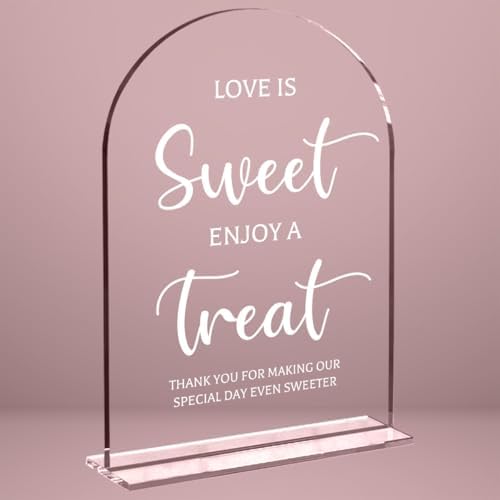 Wedding Signs Decor, Love is Sweet Sign for Dessert Table, Wedding Supplies 5x7 Inch, Wedding Signs for Ceremony