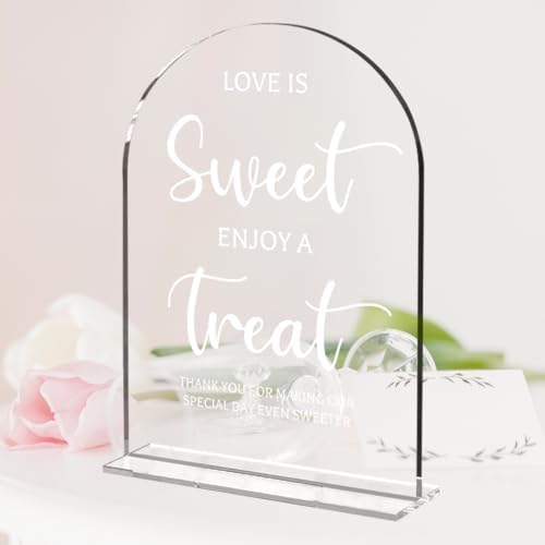 Wedding Signs Decor, Love is Sweet Sign for Dessert Table, Wedding Supplies 5x7 Inch, Wedding Signs for Ceremony, alternate