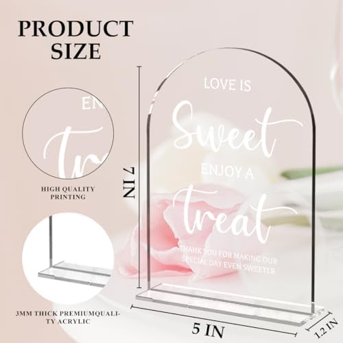 Wedding Signs Decor, Love is Sweet Sign for Dessert Table, Wedding Supplies 5x7 Inch, Wedding Signs for Ceremony, alternate