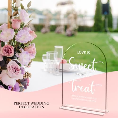 Wedding Signs Decor, Love is Sweet Sign for Dessert Table, Wedding Supplies 5x7 Inch, Wedding Signs for Ceremony, alternate