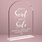Wedding Signs for Ceremony and Reception, Pick a Seat Not a Side Wedding Sign for Bridal Shower Decorations
