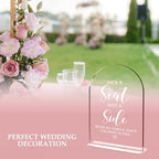 Wedding Signs for Ceremony and Reception, Pick a Seat Not a Side Wedding Sign for Bridal Shower Decorations, alternate view 4