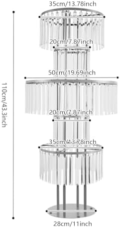 Wedding Silver Vases Centerpieces, Silver Crystal Vases for Centerpieces,5 Tier Round Chandelier Pedestal Stand, alternate