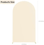 Wedding Stretchy Arch Backdrop Cover, Beige, 7.2FT in Beige, alternate view 3