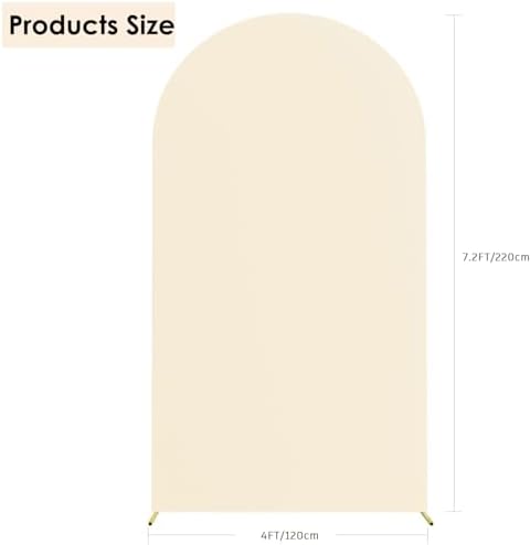 Wedding Stretchy Arch Backdrop Cover, Beige, 7.2FT in Beige, alternate view 3