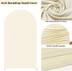 Wedding Stretchy Arch Backdrop Cover, Beige, 7.2FT in Beige, alternate view 5