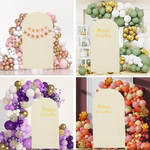 Wedding Stretchy Arch Backdrop Cover, Beige, 7.2FT in Beige, alternate view 7