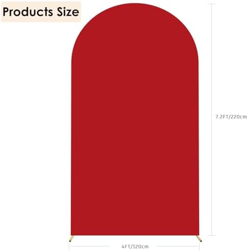 Wedding Stretchy Arch Backdrop Cover, Red, 7.2FT in Red, alternate view 3
