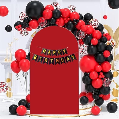 Wedding Stretchy Arch Backdrop Cover, Red, 7.2FT in Red, alternate view 5