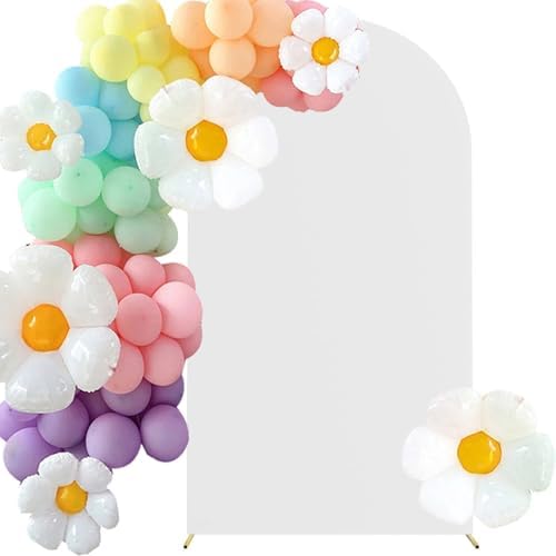 Wedding Stretchy Arch Backdrop Cover, White, 7.2FT in White