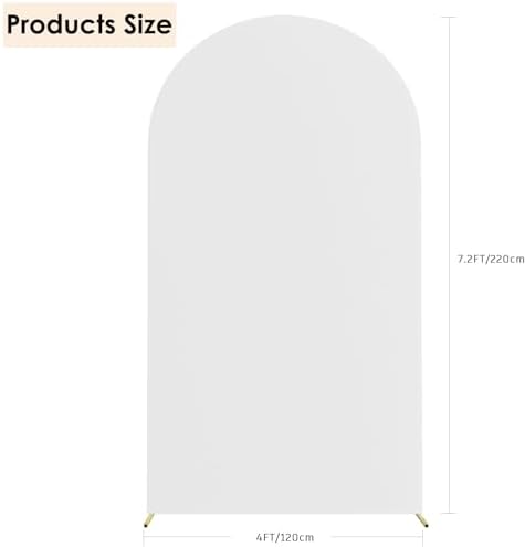 Wedding Stretchy Arch Backdrop Cover, White, 7.2FT in White, alternate view 3