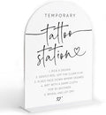 Wedding Temporary Tattoos Sign, White Arch Acrylic Sign, Wedding Tattoos Temporary for Guests, Bridal Shower