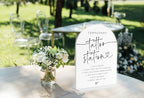 Wedding Temporary Tattoos Sign, White Arch Acrylic Sign, Wedding Tattoos Temporary for Guests, Bridal Shower, alternate view