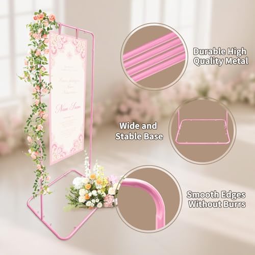 Wedding Welcome Sign Easel Metal Poster Holder Vendor Display Stand, alternate view 4