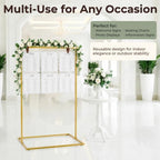 Wedding Welcome Sign Stand, 50" Standard Height - Gold Metal Sign Holder with 6 Leather Straps, Easel Stand for, alternate