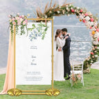 Wedding Welcome Sign Stand, Adjustable White Welcome to our Wedding Sign Holder Metal Easel with Design Bundle, alternate