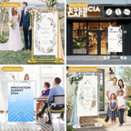 Wedding Welcome Sign Stand, Adjustable White Welcome to our Wedding Sign Holder Metal Easel with Design Bundle, alternate