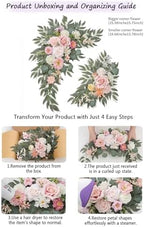 Wedding Welcome Signs Floral(Pack of 2), Wedding Arch Flowers for Wedding Decorations and Reception Backdrop, alternate view
