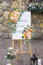 Wedding Welcome Signs Floral(Pack of 2), Wedding Arch Flowers for Wedding Decorations and Reception Backdrop, alternate view