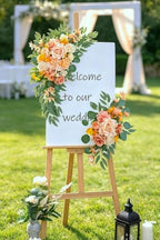 Wedding Welcome Signs Floral(Pack of 2), Wedding Arch Flowers for Wedding Decorations and Reception Backdrop, alternate view