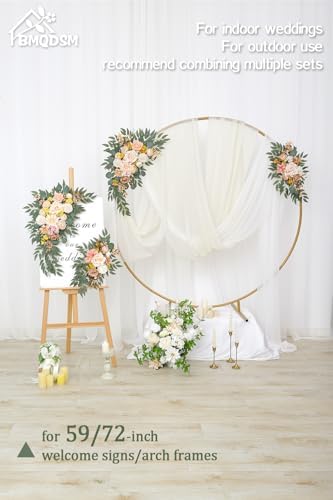 Wedding Welcome Signs Floral(Pack of 2), Wedding Arch Flowers for Wedding Decorations and Reception Backdrop, alternate view