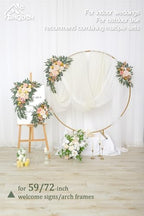 Wedding Welcome Signs Floral(Pack of 2), Wedding Arch Flowers for Wedding Decorations and Reception Backdrop, alternate view