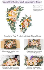 Wedding Welcome Signs Floral(Pack of 2), Wedding Arch Flowers for Wedding Decorations and Reception Backdrop, alternate view