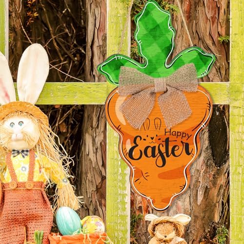 Welcome Door Sign, Wooden, for Front Door, Easter Carrot, alternate view 2