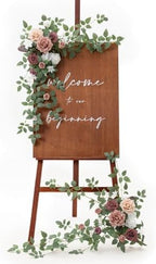Welcome Sign Flowers, Wedding Floral Swag, Dusty Rose Mauve