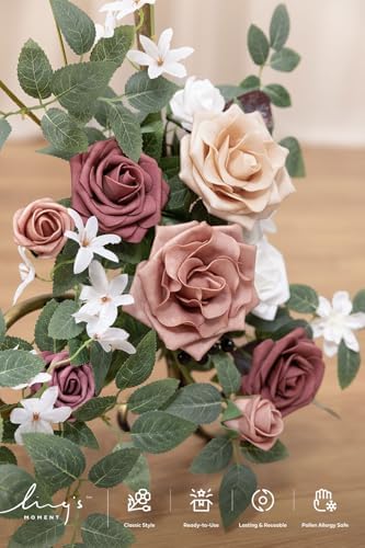 Welcome Sign Flowers, Wedding Floral Swag, Dusty Rose Mauve, alternate view 3