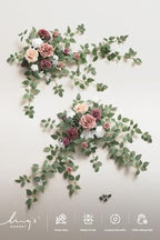 Welcome Sign Flowers, Wedding Floral Swag, Dusty Rose Mauve, alternate view 6