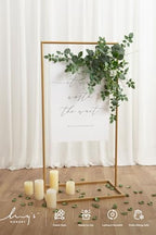 Welcome Sign Flowers, Wedding Floral Swag, Greenery, alternate view 2