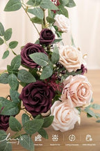 Welcome Sign Flowers, Wedding Floral Swag, Marsala and Blush, alternate view 4