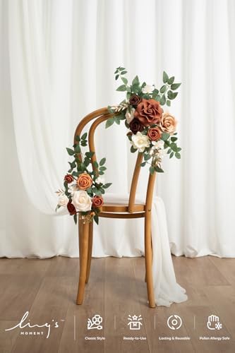 Welcome Sign Flowers, Wedding Floral Swag, Sunset Terracotta, alternate view 5