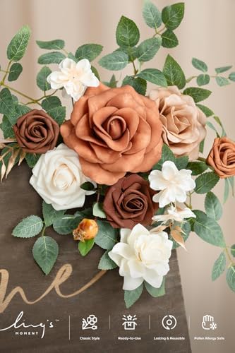 Welcome Sign Flowers, Wedding Floral Swag, Sunset Terracotta, alternate view 6