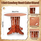 Western Cowboy Boot Cake Stand, Cowboy Theme Birthday Party Decorations Cupcake Holder Cake Stand for Wild West, alternate