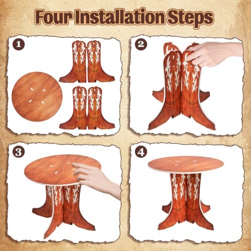 Western Cowboy Boot Cake Stand, Cowboy Theme Birthday Party Decorations Cupcake Holder Cake Stand for Wild West, alternate