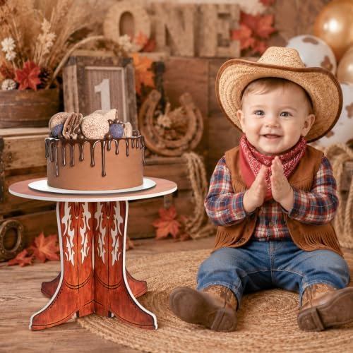 Western Cowboy Boot Cake Stand, Cowboy Theme Birthday Party Decorations Cupcake Holder Cake Stand for Wild West, alternate