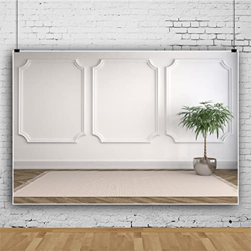 Western White Wall Photography Backdrop, 7x5ft Indoor Wall Decorations Yoga Carpet Photo Background Interior, alternate view