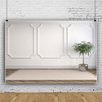 Western White Wall Photography Backdrop, 7x5ft Indoor Wall Decorations Yoga Carpet Photo Background Interior, alternate view
