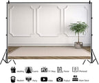 Western White Wall Photography Backdrop, 7x5ft Indoor Wall Decorations Yoga Carpet Photo Background Interior, alternate view