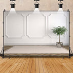 Western White Wall Photography Backdrop, 7x5ft Indoor Wall Decorations Yoga Carpet Photo Background Interior, alternate view