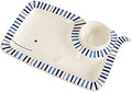 Whale Shaped Nautical Chip N Dip Serving Dish, Blue/White in 9" x 13.5" in Whale