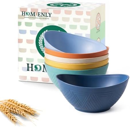Wheat Straw Bowls 10 OZ Small Serving Bowls Unbreakable Dessert Bowls for Kitchen, Camping, RV, Party