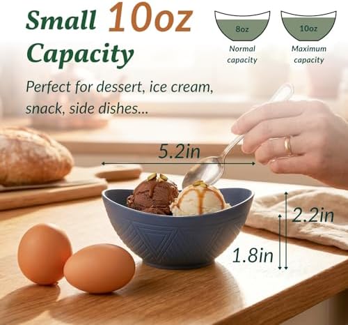 Wheat Straw Bowls 10 OZ Small Serving Bowls Unbreakable Dessert Bowls for Kitchen, Camping, RV, Party, alternate view 2