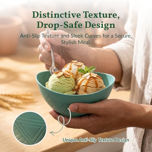 Wheat Straw Bowls 10 OZ Small Serving Bowls Unbreakable Dessert Bowls for Kitchen, Camping, RV, Party, alternate view 4