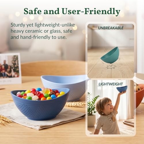 Wheat Straw Bowls 10 OZ Small Serving Bowls Unbreakable Dessert Bowls for Kitchen, Camping, RV, Party, alternate view 5